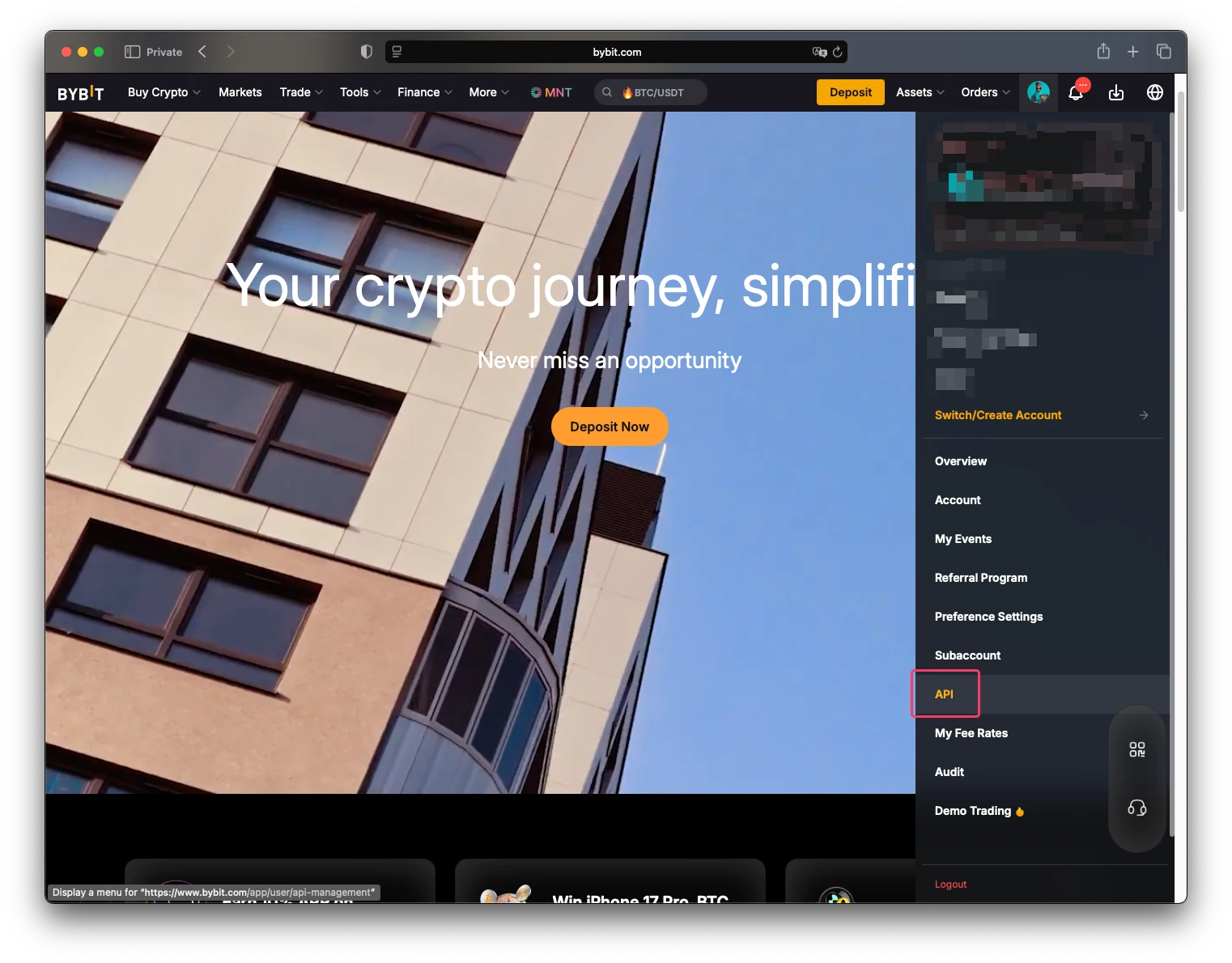 Bybit API keys