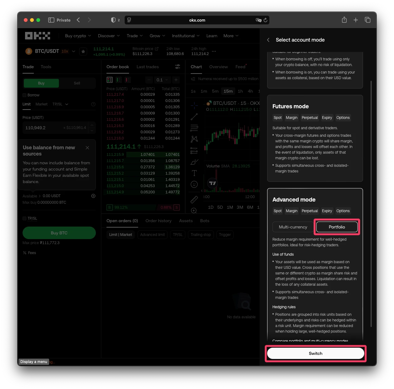 OKX spot trading